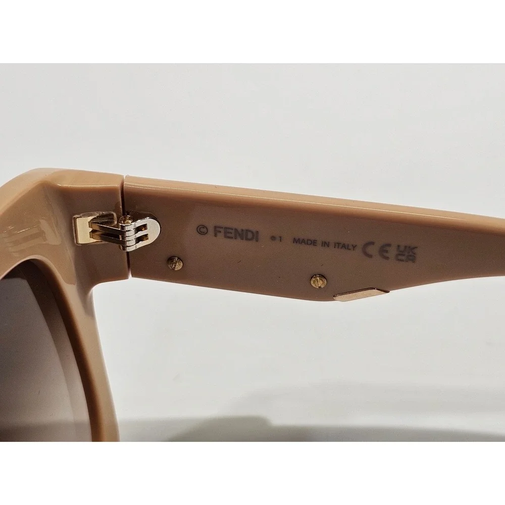 Fendi FF 0451/S Sunglasses Women Beige Brown Gradient Oversized Square Butterfly